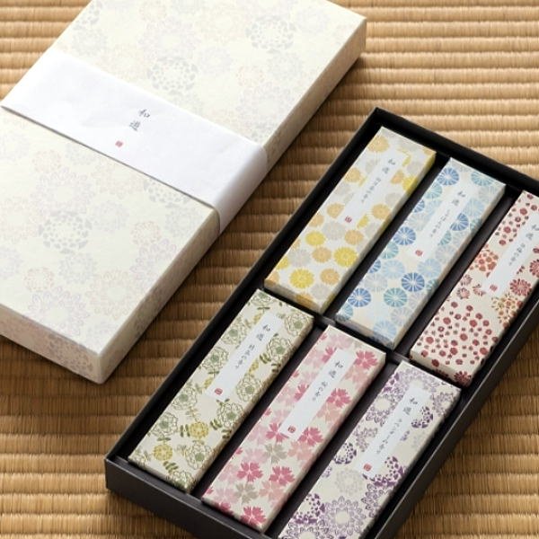 お供え・御霊前・お盆に】カメヤマ進物線香 和遊アソート6種セット｜桜